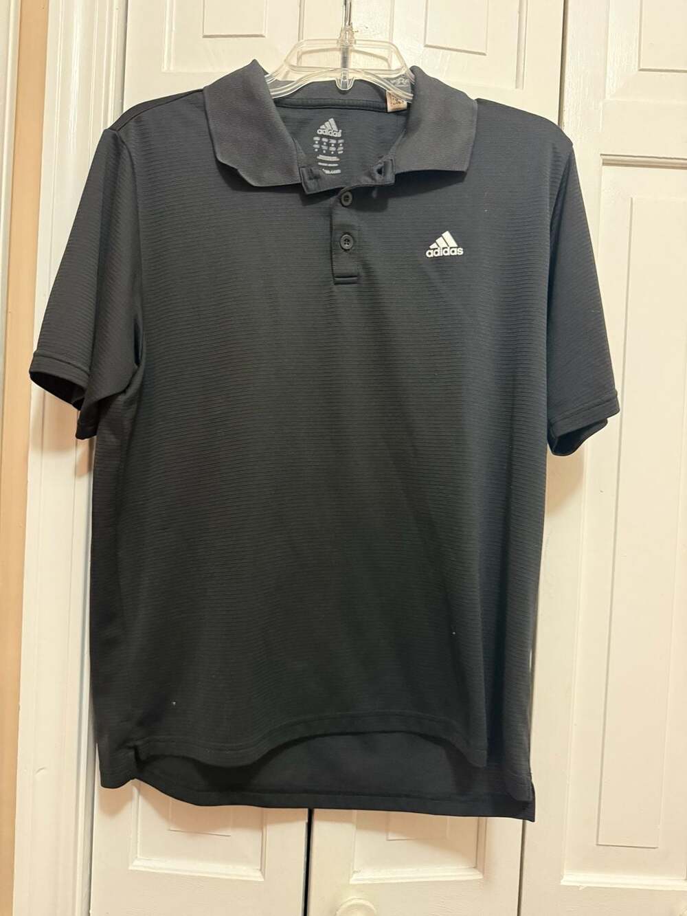Adidas Men's Performance Textured Short Sleeve Polo golf Shirt Black M